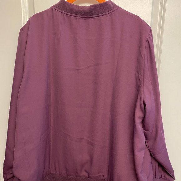 DG2 Diane Gilman Purple Bomber Jacket - Picture 2 of 4